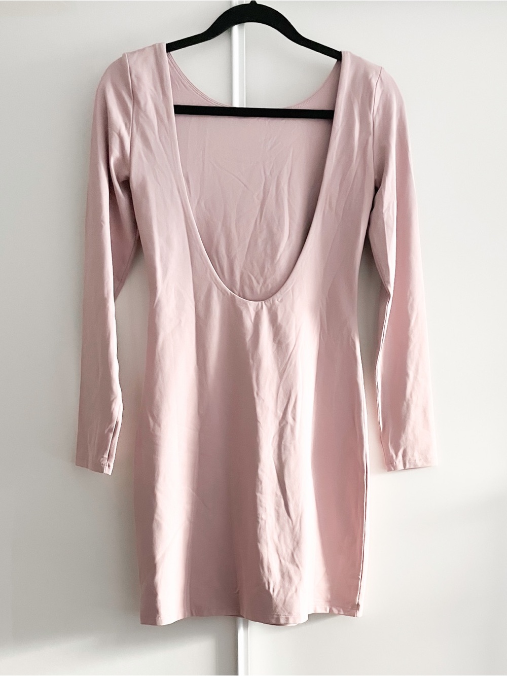 Babaton Contour Long Sleeve Scoop Back Dress